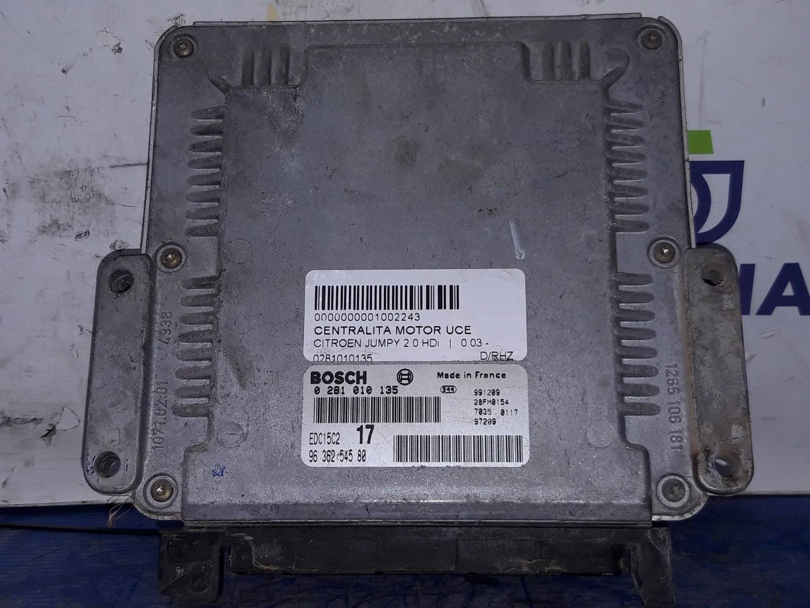 Foto de CENTRALITA MOTOR UCE CITROEN JUMPY referencia 0281010135