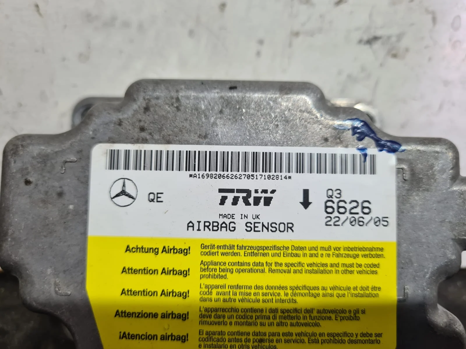 Foto de CENTRALITA AIRBAG MERCEDES-BENZ CLASE A (BM 169) referencia A16982066262705171