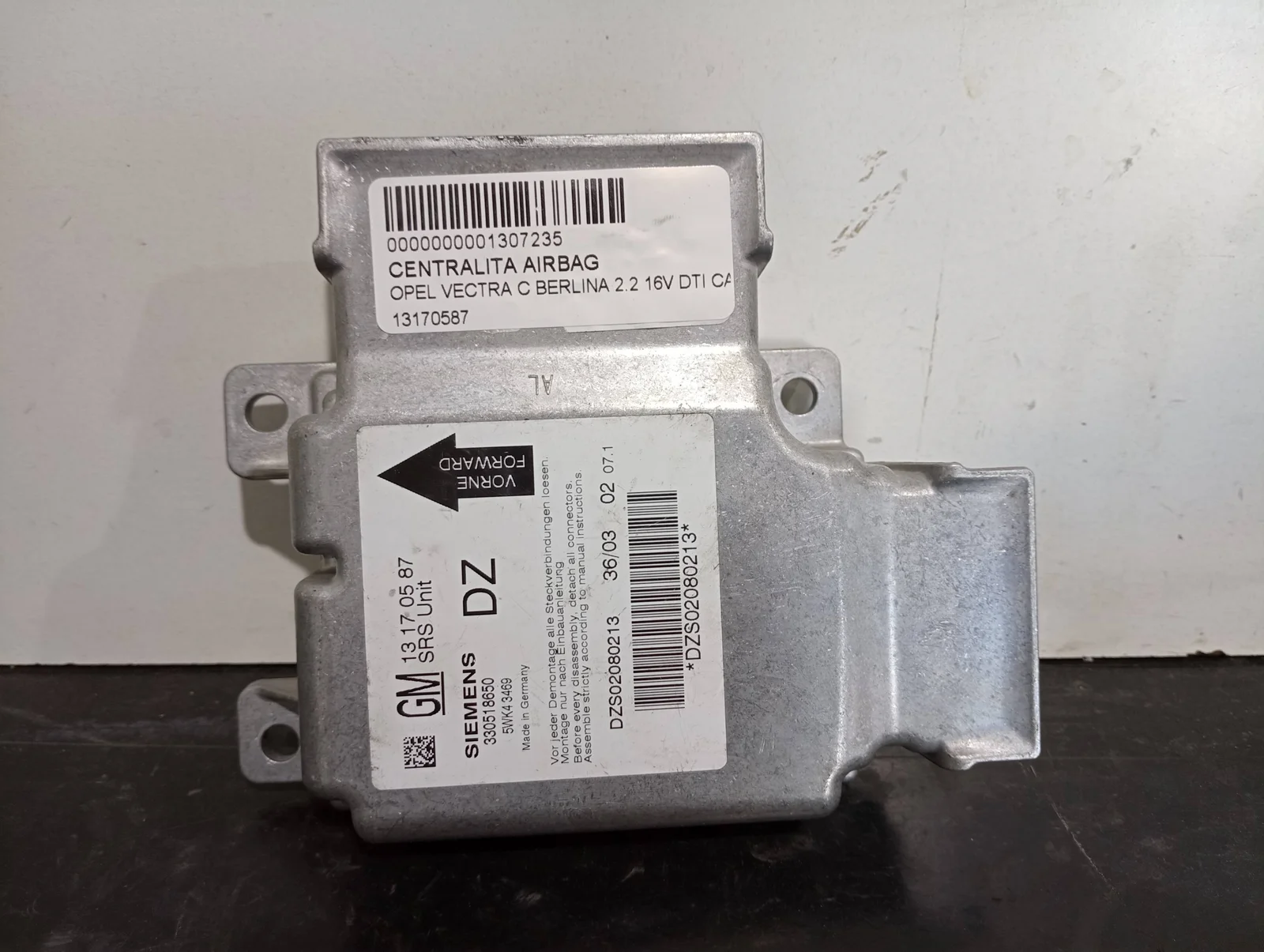 Foto de CENTRALITA AIRBAG OPEL VECTRA C BERLINA referencia 13170587