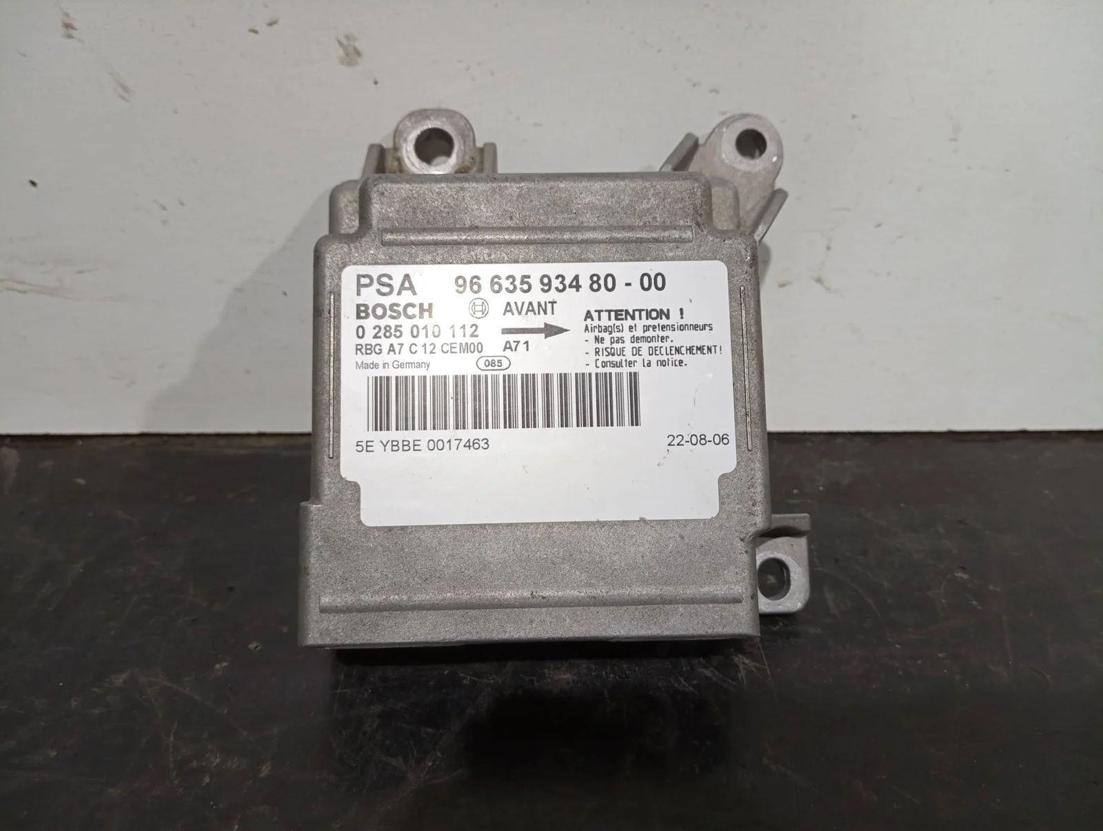 Foto de CENTRALITA AIRBAG PEUGEOT 207 SW referencia 966359348000