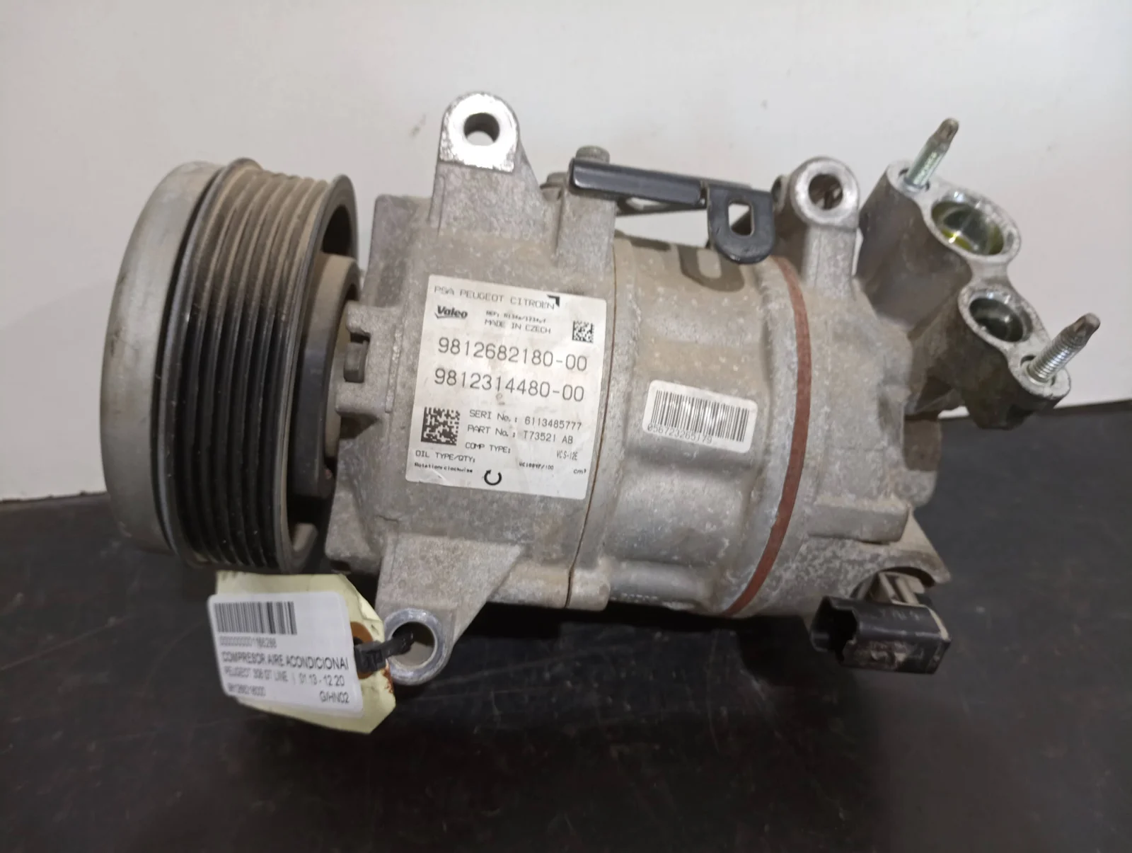 Foto de COMPRESOR AIRE ACONDICIONADO PEUGEOT 308 referencia 981268218000