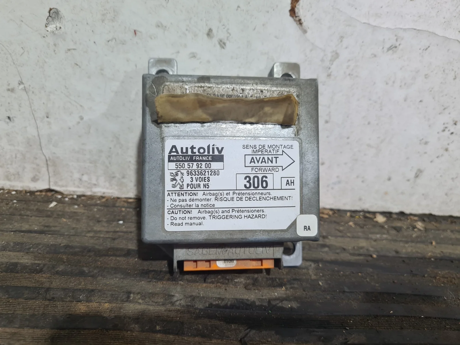 Foto de CENTRALITA AIRBAG PEUGEOT 306 3/5 PT. (S1) referencia 9633621280
