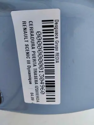 Foto de CERRADURA PUERTA TRASERA IZQUIERDA RENAULT SCENIC III (JZ) 1.5 dCi Diesel (106 CV / 78 KW) foto 2