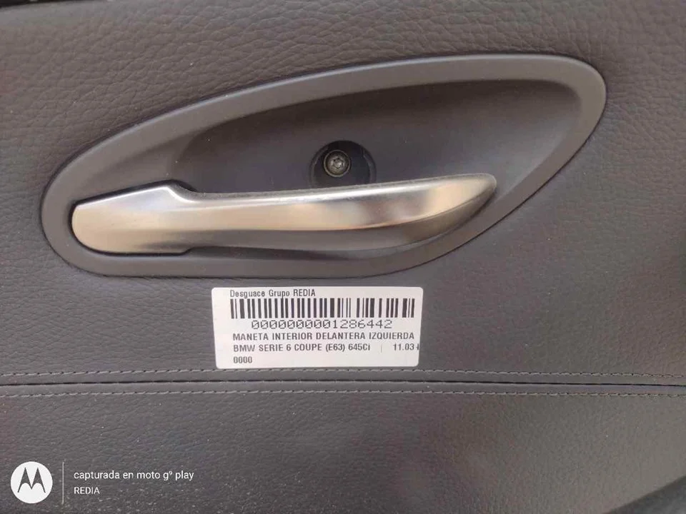 Foto de MANETA INTERIOR DELANTERA IZQUIERDA BMW SERIE 6 COUPE (E63) 4.4 V8 32V CAT (333 CV / 245 KW)