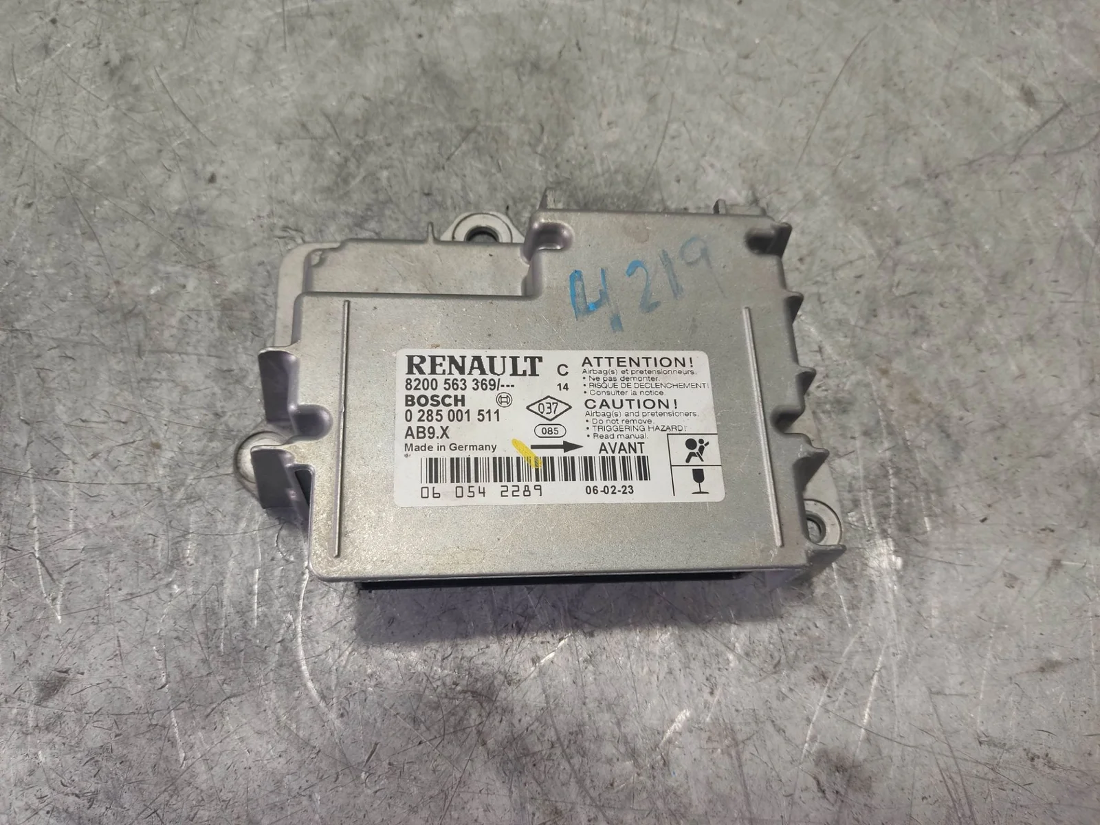 Foto de CENTRALITA AIRBAG RENAULT CLIO III 1.5 dCi Diesel CAT (86 CV / 63 KW) referencia 8200563369