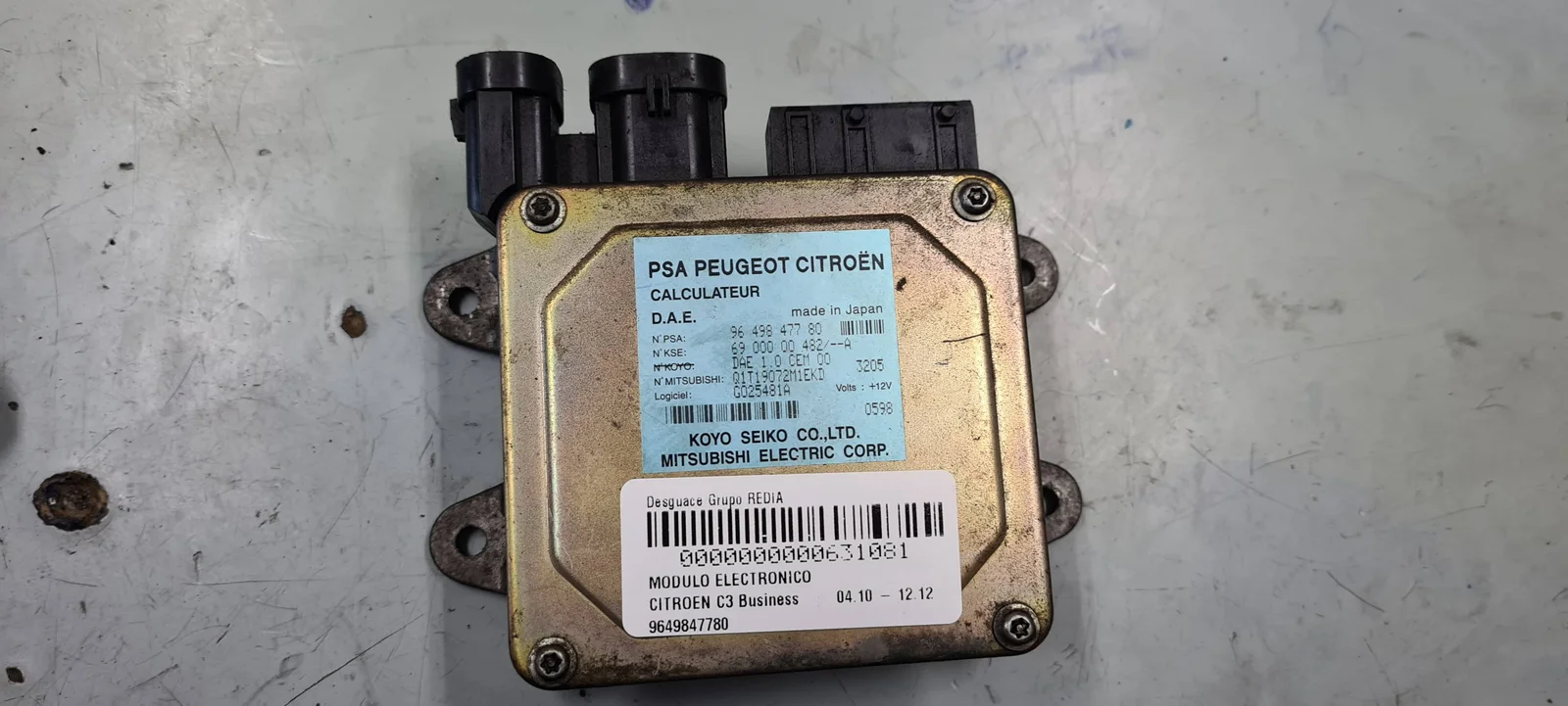 Foto de MODULO ELECTRONICO CITROEN C3 referencia 9649847780