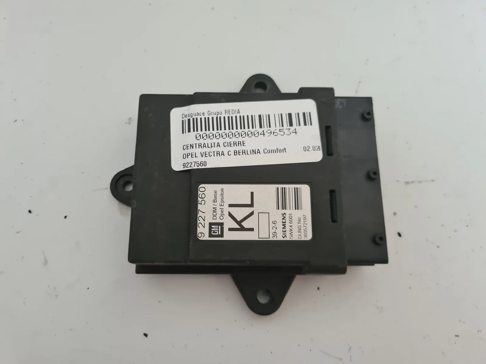 Foto de CENTRALITA CIERRE OPEL VECTRA C BERLINA 2.2 16V DTI CAT (Y 22 DTR / L50) (125 CV / 92 KW) referencia 9227560