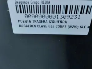 Foto de PUERTA TRASERA IZQUIERDA MERCEDES-BENZ CLASE GLE (BM 292) COUPE 3.0 CDI CAT (258 CV / 190 KW) foto 8