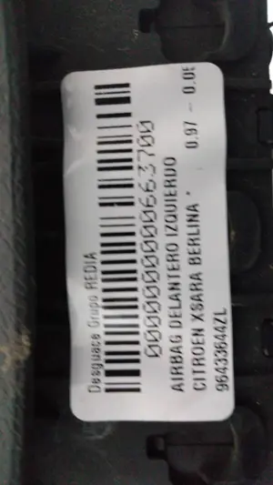 Foto de AIRBAG DELANTERO IZQUIERDO CITROEN XSARA BERLINA referencia 96433644ZL foto 3
