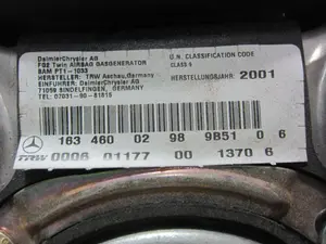 Foto de AIRBAG DELANTERO IZQUIERDO MERCEDES-BENZ CLASE ML (BM 163) 2.7 CDI 20V CAT (163 CV / 120 KW) referencia 1634600298 foto 4