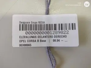 Foto de ELEVALUNAS DELANTERO DERECHO OPEL CORSA B 1.2 (45 CV / 33 KW) referencia 90388865 foto 5
