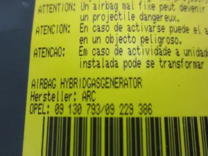 Foto de AIRBAG DELANTERO IZQUIERDO OPEL CORSA C 1.7 16V DTI CAT (Y 17 DT / LR6) (75 CV / 55 KW) referencia 09130793 foto 4