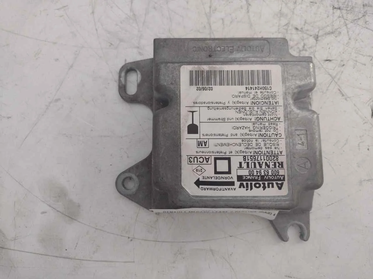 Foto de CENTRALITA AIRBAG RENAULT MEGANE I FASE 2 BERLINA (BA0) 1.9 dCi Diesel CAT (102 CV / 75 KW) referencia 8200117651B