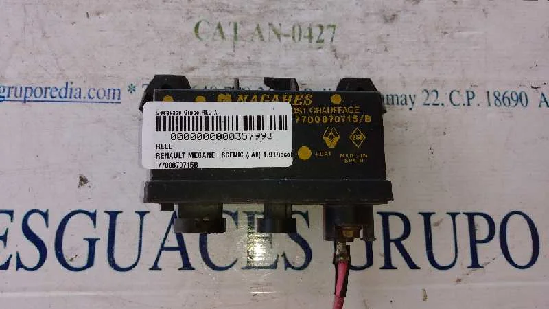 Foto de RELE RENAULT MEGANE I SCENIC (JA0) referencia 7700870715B