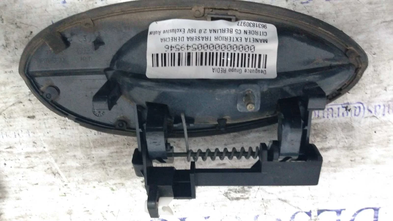 Foto de MANETA EXTERIOR TRASERA DERECHA CITROEN C5 BERLINA referencia 9631830977