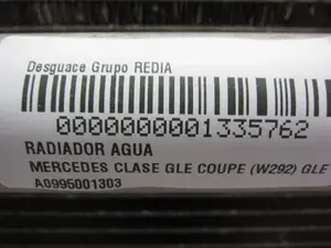 Foto de RADIADOR AGUA MERCEDES-BENZ CLASE GLE (BM 292) COUPE 3.0 CDI CAT (258 CV / 190 KW) referencia A0995001303 foto 2