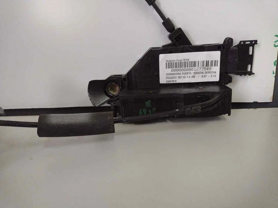 Foto de CERRADURA PUERTA TRASERA DERECHA PEUGEOT 207 CC CABRIO-COUPÉ 1.6 16V (120 CV / 88 KW) referencia 24097816