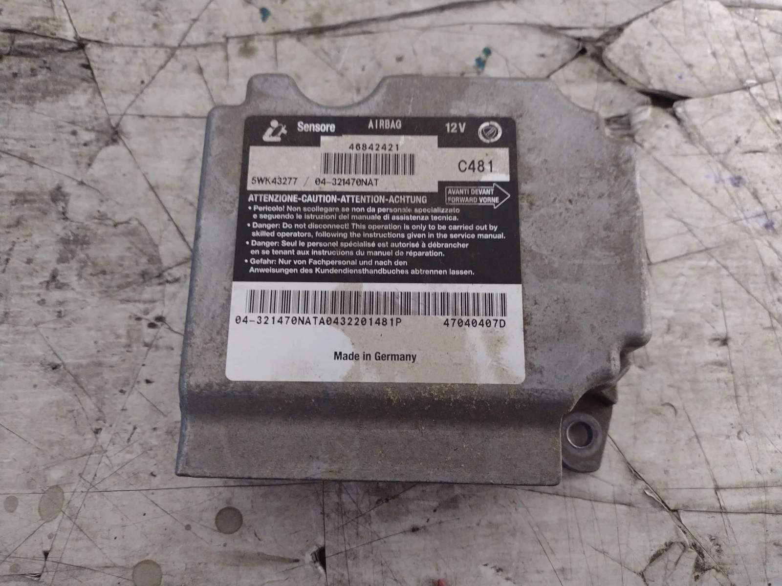 Foto de CENTRALITA AIRBAG ALFA ROMEO 147 (190) 1.6 16V CAT (105 CV / 77 KW) referencia 47040407D
