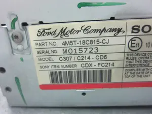 Foto de SISTEMA AUDIO / RADIO CD FORD FOCUS C-MAX (CAP)(2003) 1.6 16V CAT (101 CV / 74 KW) referencia 4M5T18C815CJ foto 6