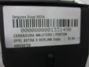 Foto de CERRADURA MALETERO / PORTON OPEL ASTRA H BERLINA 1.4 16V (90 CV / 66 KW) referencia 495058724 foto 6