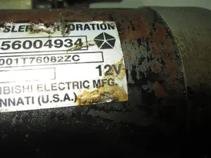 Foto de MOTOR ARRANQUE CHRYSLER JEEP GR.CHEROKEE (ZJ)/(Z) referencia 56004934 foto 3