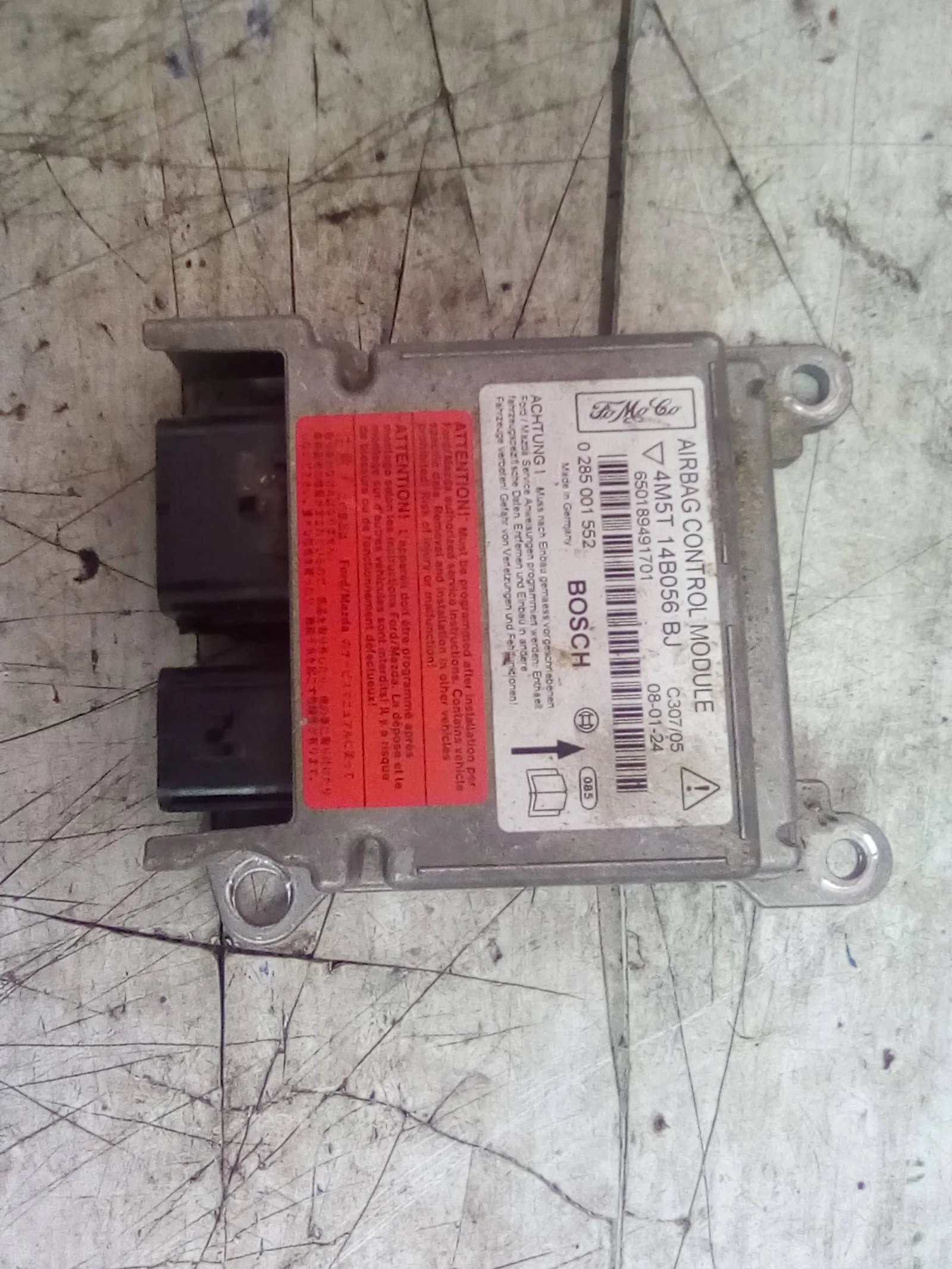 Foto de CENTRALITA AIRBAG FORD FOCUS BERLINA (CB4) 1.6 16V CAT (101 CV / 74 KW) referencia 650189491701