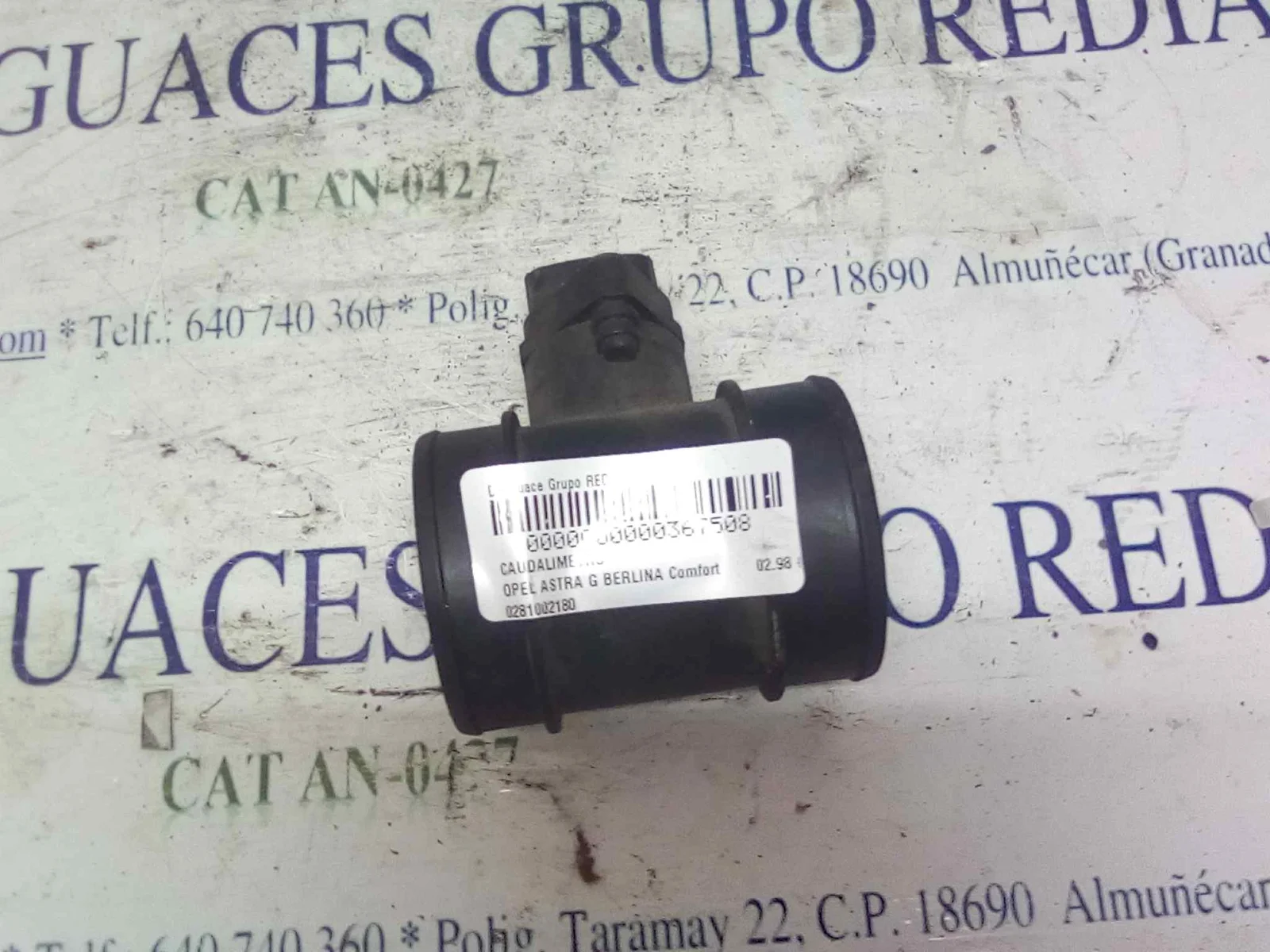 Foto de CAUDALIMETRO OPEL ASTRA G BERLINA 2.0 16V DI CAT (X 20 DTL / LD3) (82 CV / 60 KW) referencia 0281002180