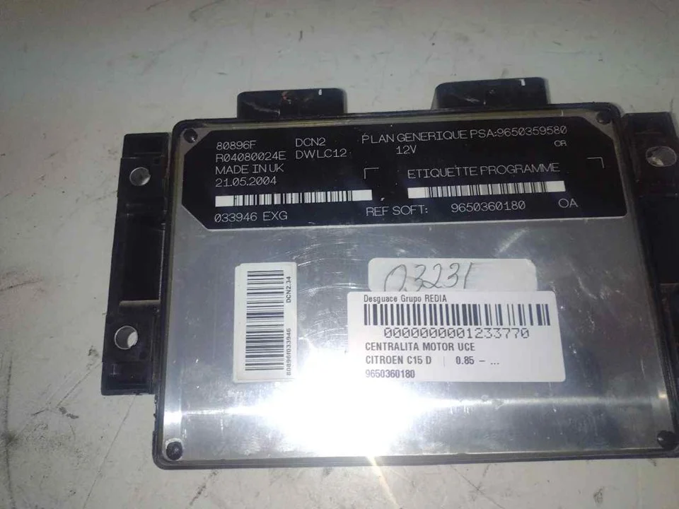 Foto de CENTRALITA MOTOR UCE CITROEN C 15 1.8 Diesel (161) (60 CV / 44 KW) referencia 9650360180