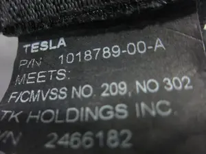 Foto de CINTURON SEGURIDAD TRASERO IZQUIERDO TESLA MODEL S eléctrico 270 kW (367 CV / 270 KW) referencia 101878900A foto 2