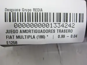 Foto de JUEGO AMORTIGUADORES TRASERO FIAT MULTIPLA (186) referencia E1258 foto 3