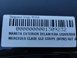Foto de MANETA EXTERIOR DELANTERA IZQUIERDA MERCEDES-BENZ CLASE GLE (BM 292) COUPE 3.0 CDI CAT (258 CV / 190 KW) foto 2