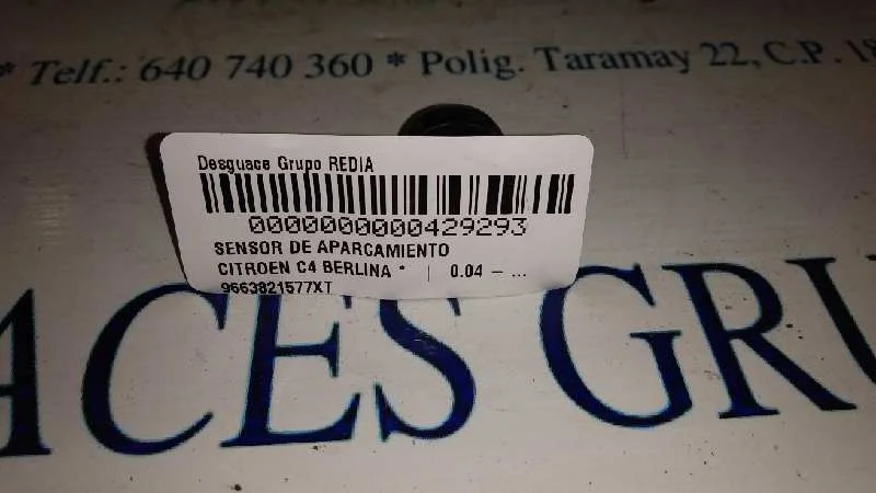 Foto de SENSOR DE APARCAMIENTO CITROEN C4 BERLINA referencia 9663821577XT
