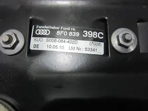 Foto de ELEVALUNAS TRASERO DERECHO AUDI A5 CABRIOLET (8F7) 2.7 V6 24V TDI (190 CV / 140 KW) referencia 8F0839398C foto 2