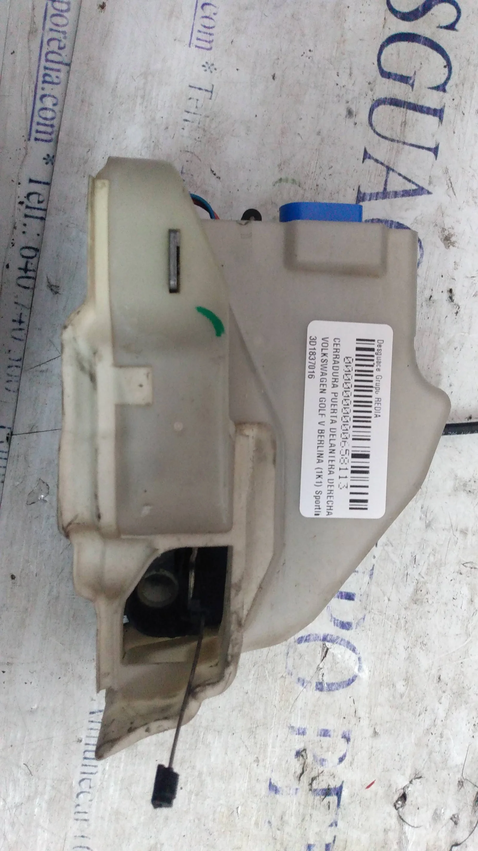 Foto de CERRADURA PUERTA DELANTERA DERECHA VOLKSWAGEN GOLF V (1K1)(10.2003) referencia 3D1837016