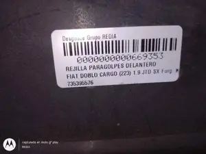 Foto de REJILLA PARAGOLPES DELANTERO FIAT I DOBLÒ (223) CARGO referencia 735395576 foto 5