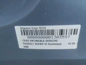Foto de FARO ANTINIEBLA DERECHO RENAULT SCENIC III (JZ) 1.5 dCi Diesel (106 CV / 78 KW) foto 2