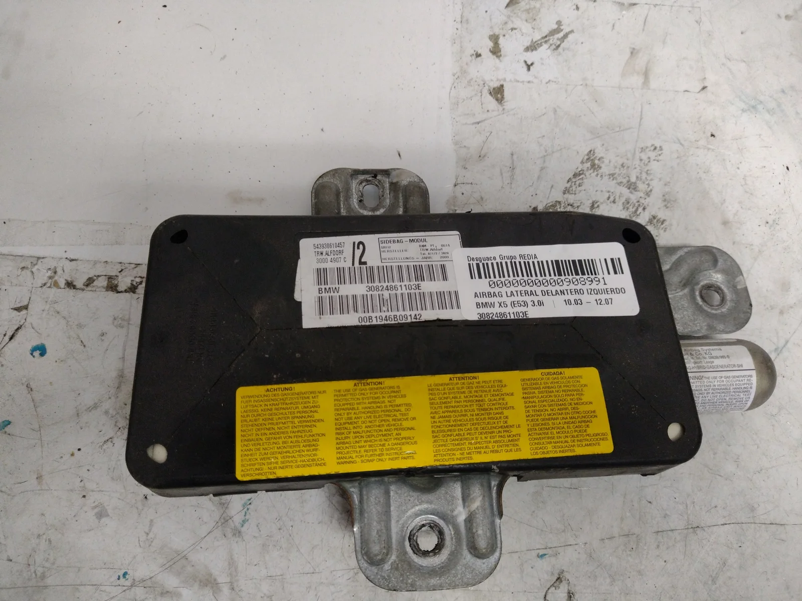 Foto de AIRBAG LATERAL DELANTERO IZQUIERDO BMW SERIE X5 (E53) 3.0 24V CAT (231 CV / 170 KW) referencia 30824861103E