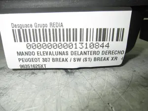Foto de MANDO ELEVALUNAS DELANTERO DERECHO PEUGEOT 307 BREAK / SW (S1)(04.2002) 2.0 HDi CAT (90 CV / 66 KW) referencia 96351625XT foto 9