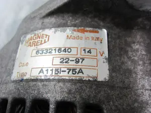 Foto de ALTERNADOR FIAT BRAVA (182) 1.4 12V CAT (80 CV / 59 KW) referencia 63321640 foto 2