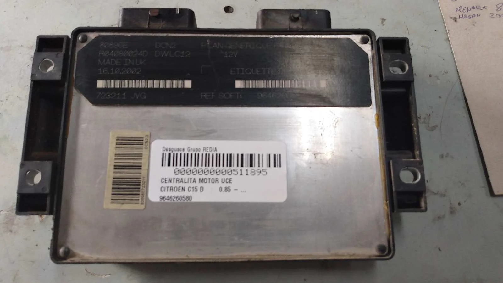 Foto de CENTRALITA MOTOR UCE CITROEN C 15 referencia 9646260580