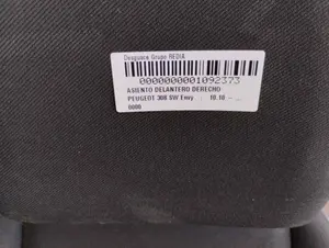 Foto de ASIENTO DELANTERO DERECHO PEUGEOT 308 SW 1.6 HDi FAP (112 CV / 82 KW) foto 7
