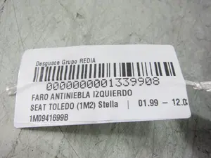 Foto de FARO ANTINIEBLA IZQUIERDO SEAT TOLEDO (1M2) 1.9 TDI (90 CV / 66 KW) referencia 1M0941699B foto 6