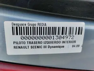 Foto de PILOTO TRASERO IZQUIERDO INTERIOR RENAULT SCENIC III (JZ) 1.5 dCi Diesel (106 CV / 78 KW) foto 4