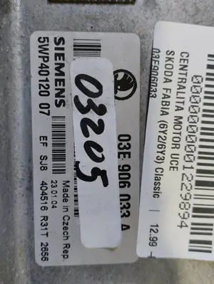 Foto de CENTRALITA MOTOR UCE SKODA FABIA (6Y2/6Y3) 1.2 12V (64 CV / 47 KW) referencia 03E906033A foto 3