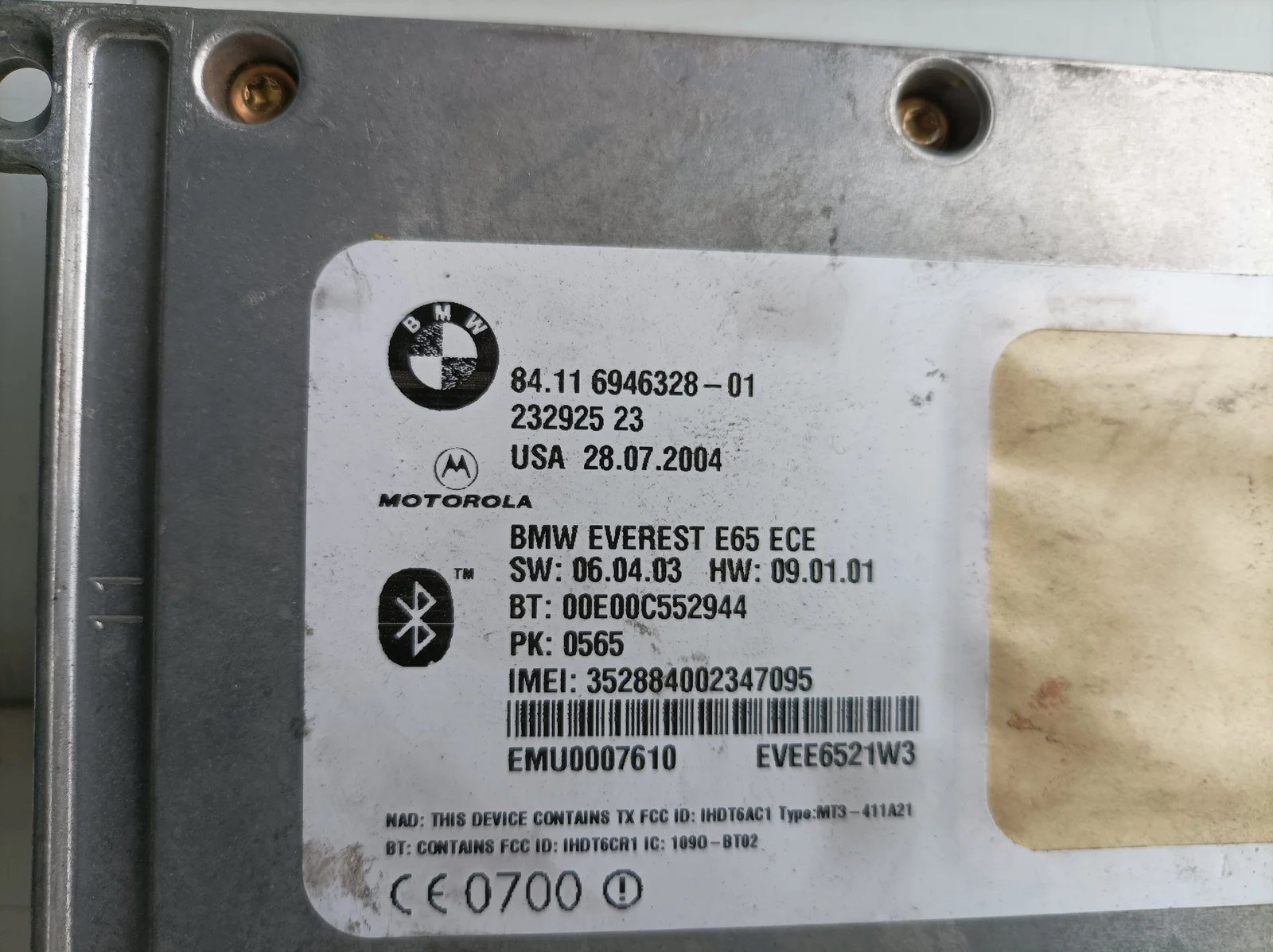 Foto de MODULO ELECTRONICO BMW SERIE 7 (E65/E66) referencia 8411694632801