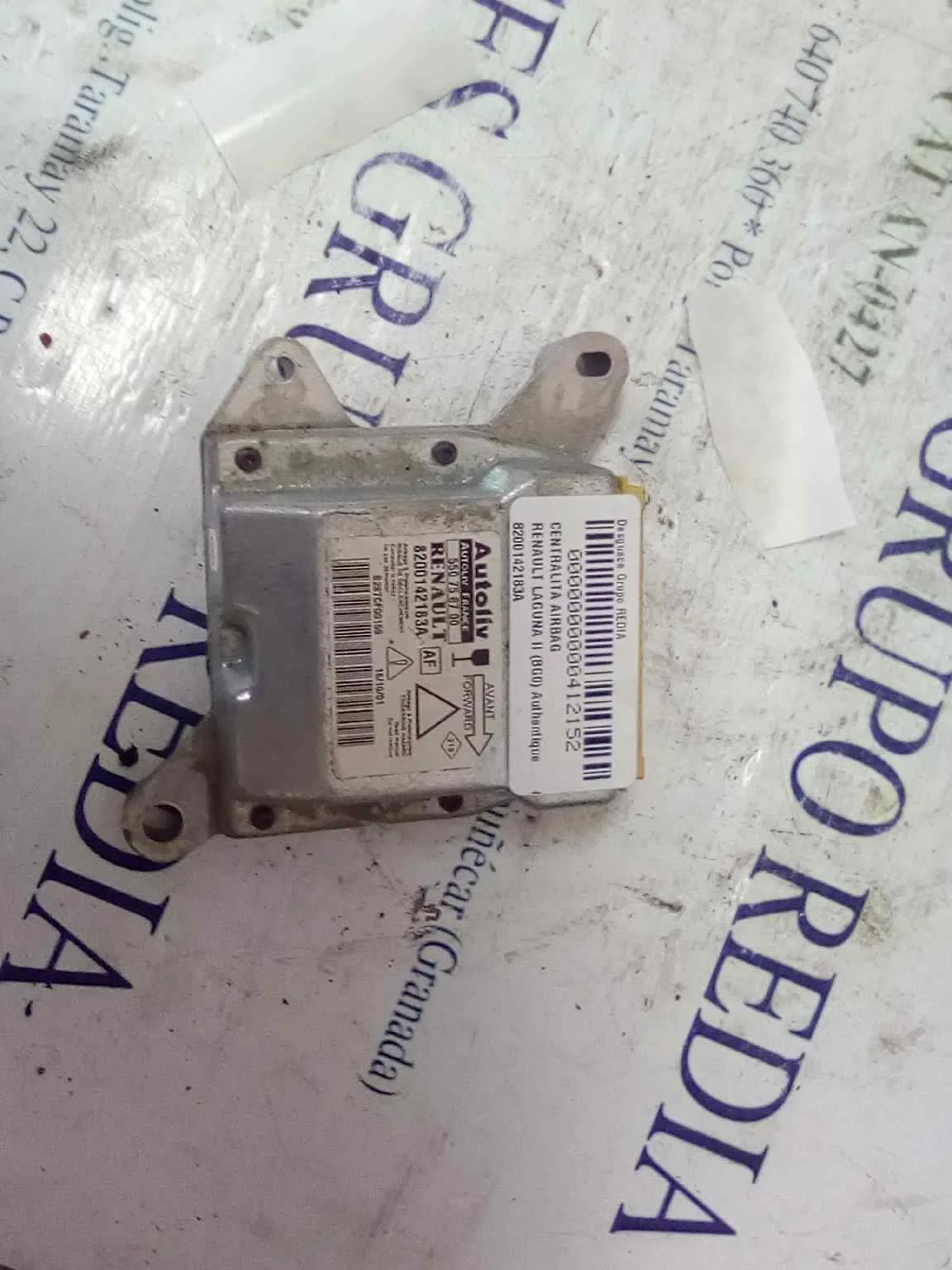 Foto de CENTRALITA AIRBAG RENAULT LAGUNA II (BG0) 1.9 dCi Diesel CAT (101 CV / 74 KW) referencia 8200142183A