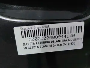 Foto de MANETA EXTERIOR DELANTERA IZQUIERDA MERCEDES-BENZ CLASE ML (BM 163) 3.7 V6 CAT (245 CV / 180 KW) foto 4