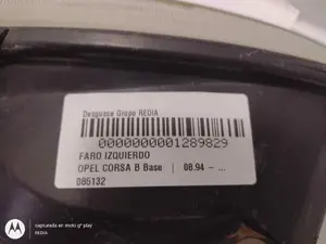 Foto de FARO IZQUIERDO OPEL CORSA B 1.2 (45 CV / 33 KW) referencia 085132 foto 5