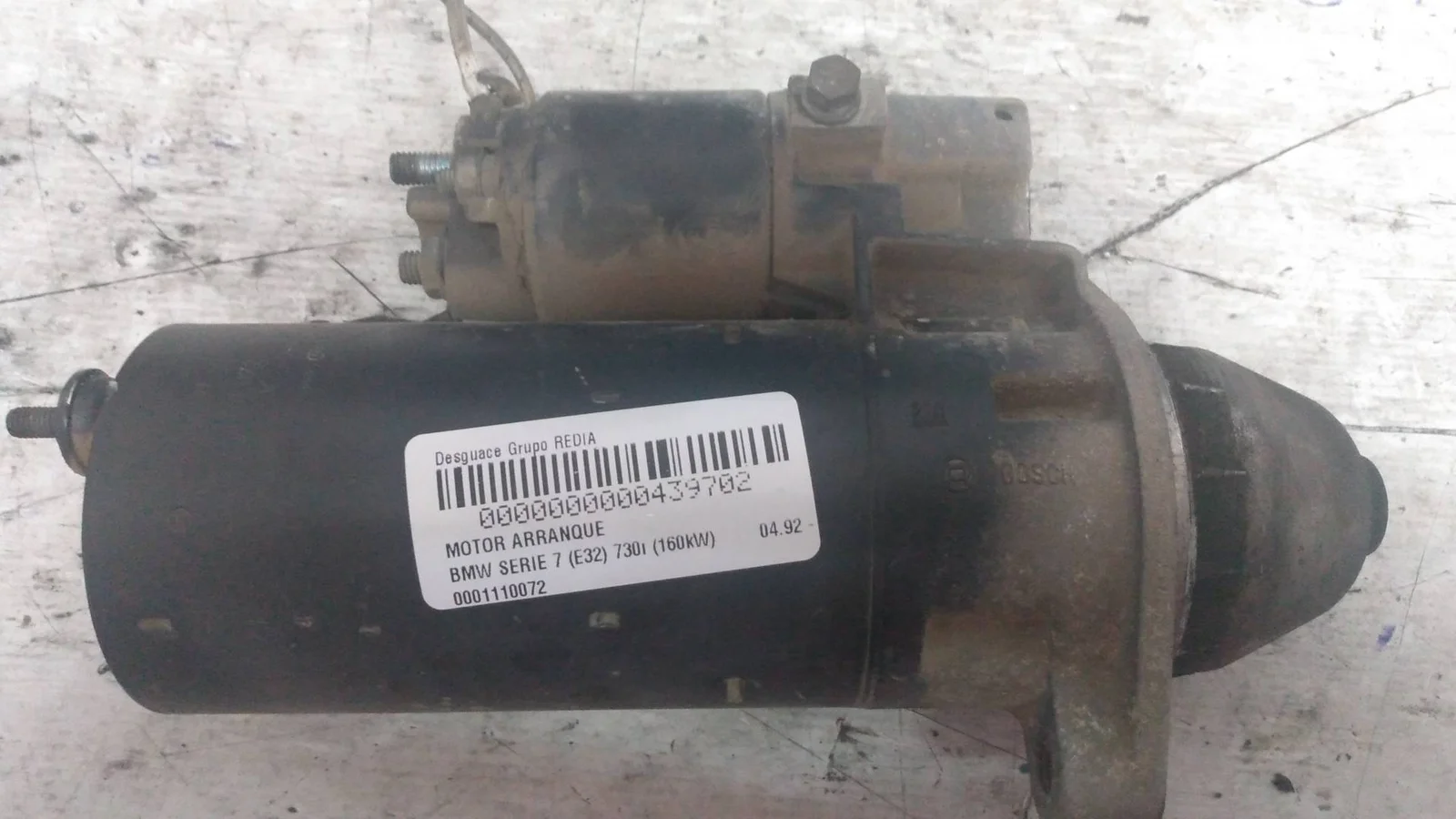 Foto de MOTOR ARRANQUE BMW SERIE 7 (E32) 3.0 V8 CAT (218 CV / 160 KW) referencia 0001110072