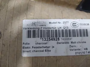 Foto de GUARNECIDO PUERTA DELANTERA IZQUIERDA OPEL ASTRA H CARAVAN 1.6 16V CAT (116 CV / 85 KW) referencia 13254928 foto 2